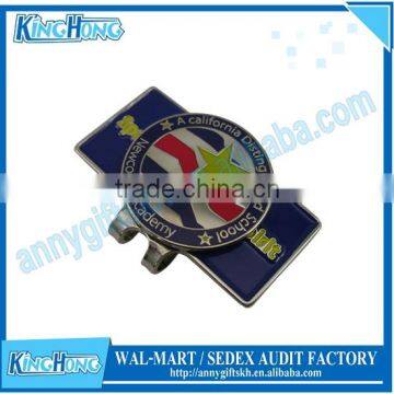 Customized Design Silver Soft Enamel Golf Hat Clip