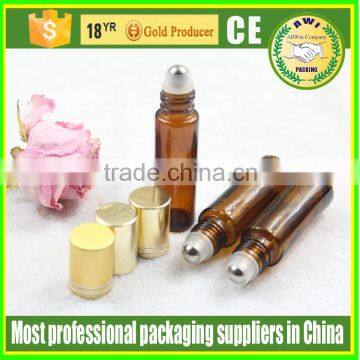 made in china 15ml glass roll on bottles with stainless steel roller ball