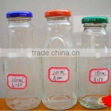 supply transparent empty fruit ejuice bottle glass bottle with screw cap wholeale