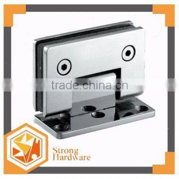 Typical square straight edge 90degree Double side stainless steel bathroom glass clamp glass door hinge