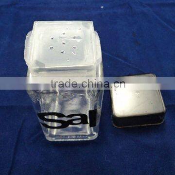 square spice glass jar with shaker top