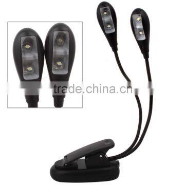 DC5V 2 Arms 4pcs LED Clip Portable Book Light