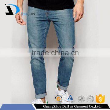 Daijun oem high quality and comfortable blue denim high quality fashion denim pants