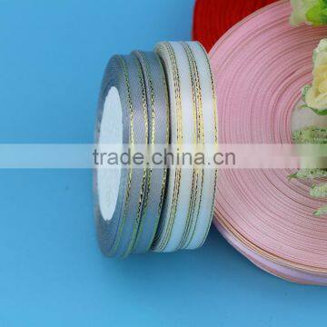 China Factory Custom Silver and Metallic Edges Brown Satin Ribbon 6mm Width photo-6