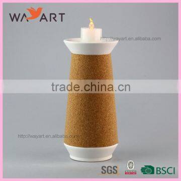 Good Quality White Ceramic Tall Candlesticks With Cork