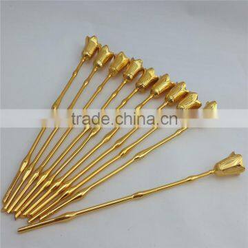 gold plating shinny rose flower making processing , gold rose mass production