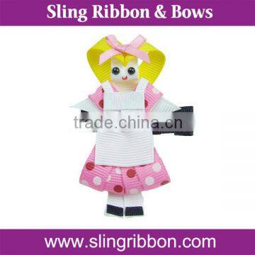 Pretty Gril Sculpture Ribbon Hair Bow