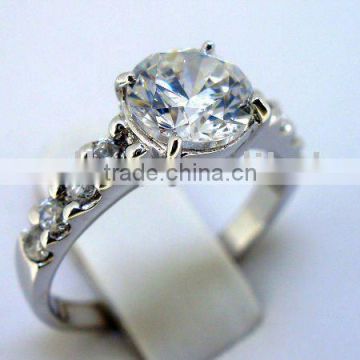 QCR025 quality CZ ring designs,silver 925 rings in rhodium plating