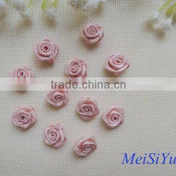 Mini polyester ribbon rose wholesale in stock