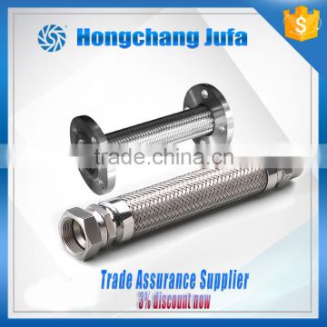 Flexible metal corrugated pipe with flange or nut ends