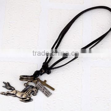 Leather accessories mens leather necklace N0021 latest necklace designs