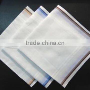 100% Cotton 40S jacquard white handkerchifs with factory price for ladies