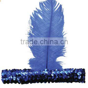 Feather Flapper Headband -Blue color