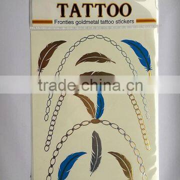 Long Lasting Sexy Metallic Temporary Tattoo Gold Foil Stickers photo-4