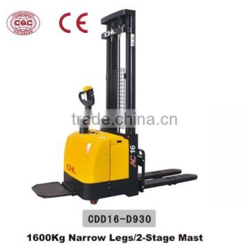 1.6 ton electric pallet stacker with 2-stage STD.