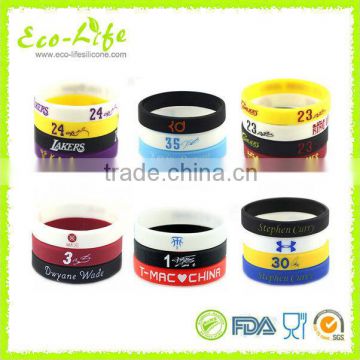 Glow in Dark Silicone Fluorescent Bracelet, Basketball Star 30 Curry Sport Band Wristband, Souvenirs Gift