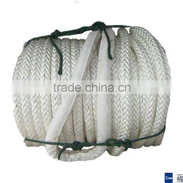 high quality 12 plait braid polyester rope with splice eye and canvas protected at both ends