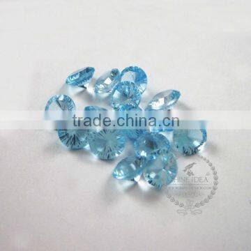 8-8.5mm round faceted cut natural sky blue topaz semi precious loose stone gemstone DIY ring earrings cabochon 4110107