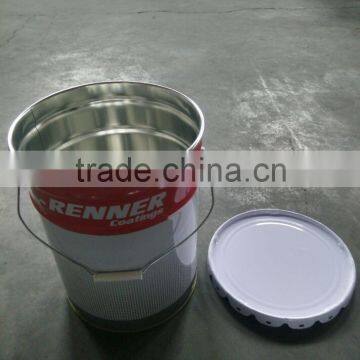 20 litre round steel paint bucket with printing design