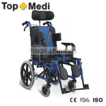 topmedi best selling products TRW958LBCGPY detachable headrest aluminum frame cerebral palsy reclining wheelchair