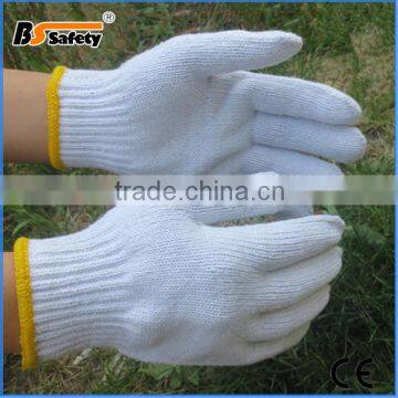 BSSAFETY White cotton knitted hand working safety gloves