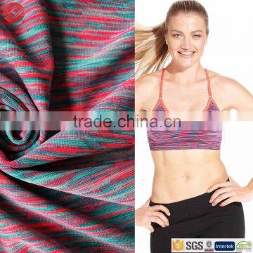 Multi Colours Space Dyeing Jersey Fabric For Activewear And Sportswear