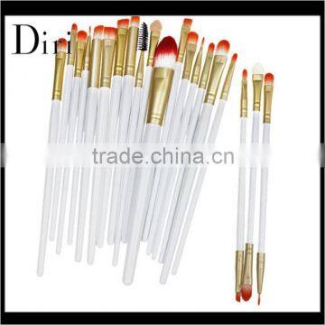 20pcs high quality white golden cosmetic makeup brush set