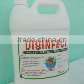 Disinfectant with gluteraldehyde,BKC 50% for shrimp and fish