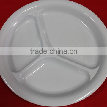 Malaysia Made Melamine 3 Triangle Food Compartment Plate