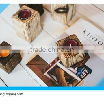 Handmade Dark Paulownia Wooden Candle Holders photo-4
