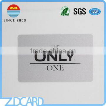 Customized silk-screen printing Metallic silver pvc card