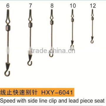 Brass fishing swivel with line clip and seat