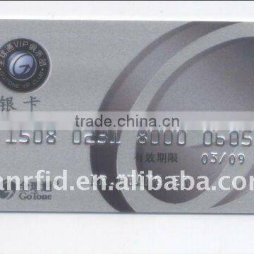 Plastic pvc silver card with serial numbers