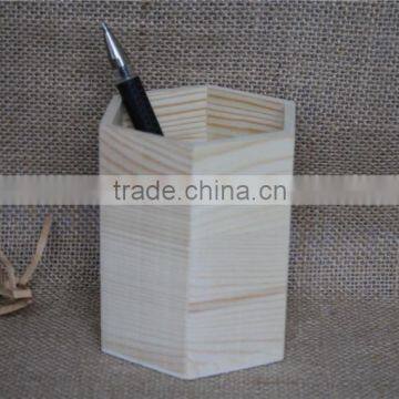 Unfinished Custom Students Wooden Pen Container photo-4
