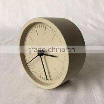 Mini Round Shape Decorative Plain Concrete Table Clock photo-2