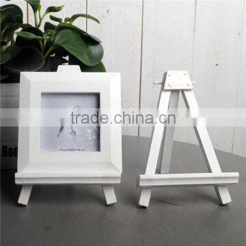 White Creative Wooden Tripod Desktop Decoration Photo Frame Tripod Desktop Cards Stand Creative Design For Home Decor 14*10cm