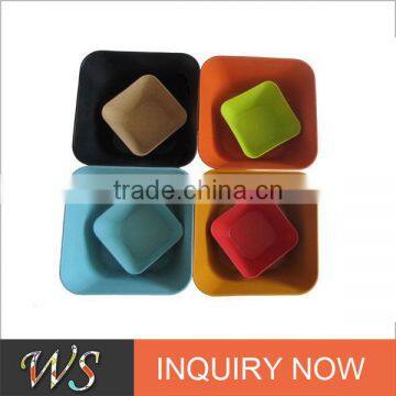 Eco Friendly Biodegradable Non-Toxic Square Bamboo Fiber Tableware