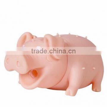 custom make pink pig figure plastic soft toys manufacture,custom make sound making soft plastic toy pig manufacturer