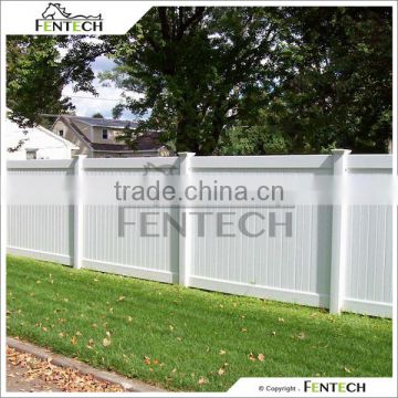 Fentech White Privacy Decorative Decorative Vinyl Fencing with Gothic Fence Post Caps