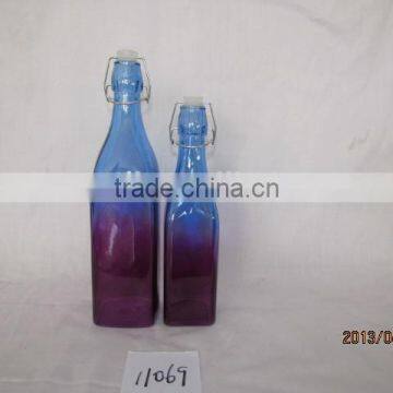 250ml,500ml.750ml and 1000ml 1000ml Glass Juice Bottle With Twist off Lid With Clip Top Rail in High Quality photo-2