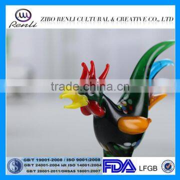 Colored Decorative design glass cock handicrafts home decor