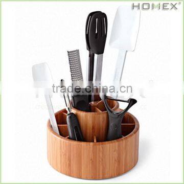 Solid Bamboo Tool Turn/Kitchen Utensil Organizer/Homex_BSCI