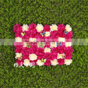 SJ0060011 2017 Hot sale artificial fabric flower texture wall for weeding