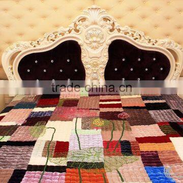 HAND EMBROIDERED BLANKET WITH PILLOW CASES, SOFT, BREATHABLE WITH ELEGANT DESIGNS AND COLORS