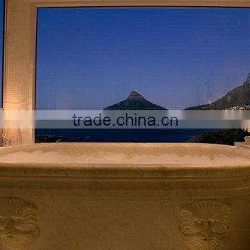 Home Decoration High Quality Luxury White Marble Honeymoon Bathtub photo-3