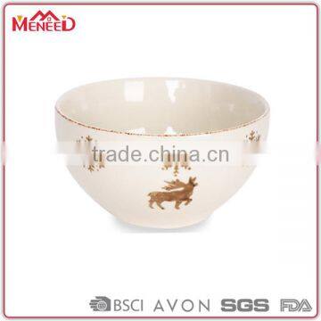 Chinese Soup Bowls Old Totem Deer Printing Decorative Unique Plastic Hand Wash Bowl