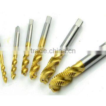 7pcs/set 3-12mm Tap & Die Set Hand Tools Titanium Coating Cutting Hole HSS Taps Set Spiral Groove Helical Fluted photo-2