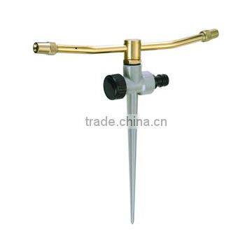 2-arm Swivel Irrigation Sprinkler metal sprinkler with zinc spike