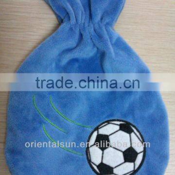 500ml Mini Blue applique Football Cotton Hot Water Bottle With Covers