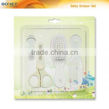 SBS0003 baby scissor & nail clipper & comb & brush custom baby scissor set 4pcs